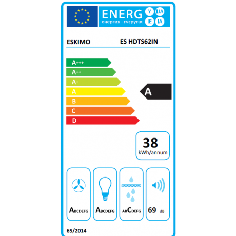 ESKIMO ES HDTS62IN Απορροφητήρας Συρόμενος 60cm Inox ESKIMO ES HDTS62IN Απορροφητήρας Συρόμενος 60cm Inox